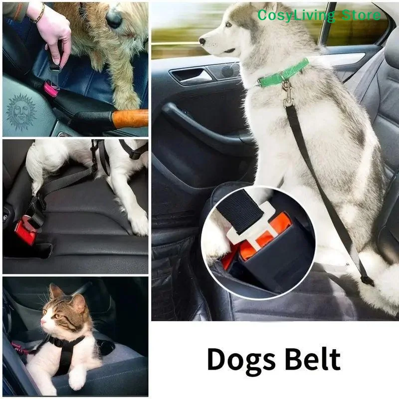Dog Car Belt Cat Car Seat Belt Pet Seat Vehicle Dog Harness Lead Clip Safety Lever Traction Dog 1005012400891941