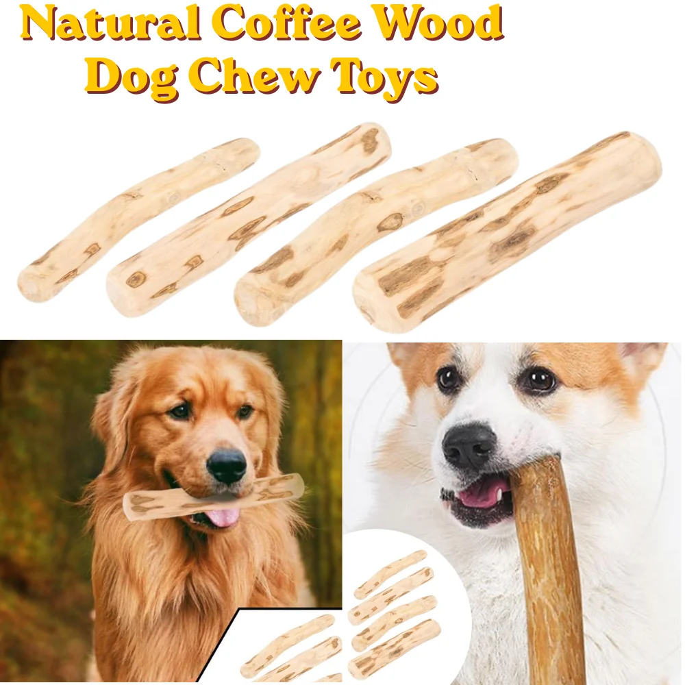 Natural Coffee Wood Dog Chew Toys Dog Wooden Chew Stick Stress Relief Pet Molar Toy 1005012401755115
