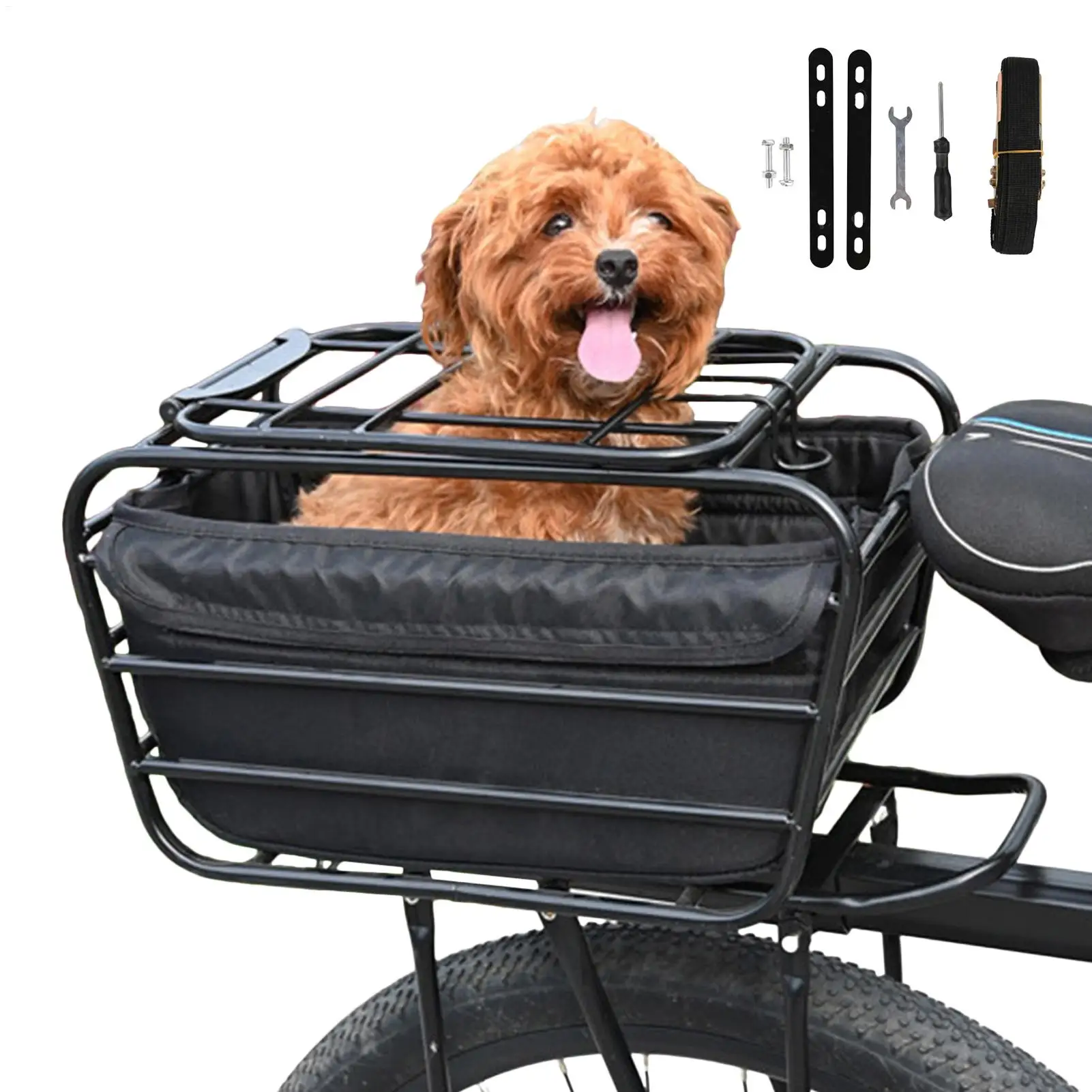 Dog Bike Basket for Rear Rack Pet Carrier Cargo Basket Bicycle Cargo Rack Bicycle Rear Wire Storage 1005012402027106