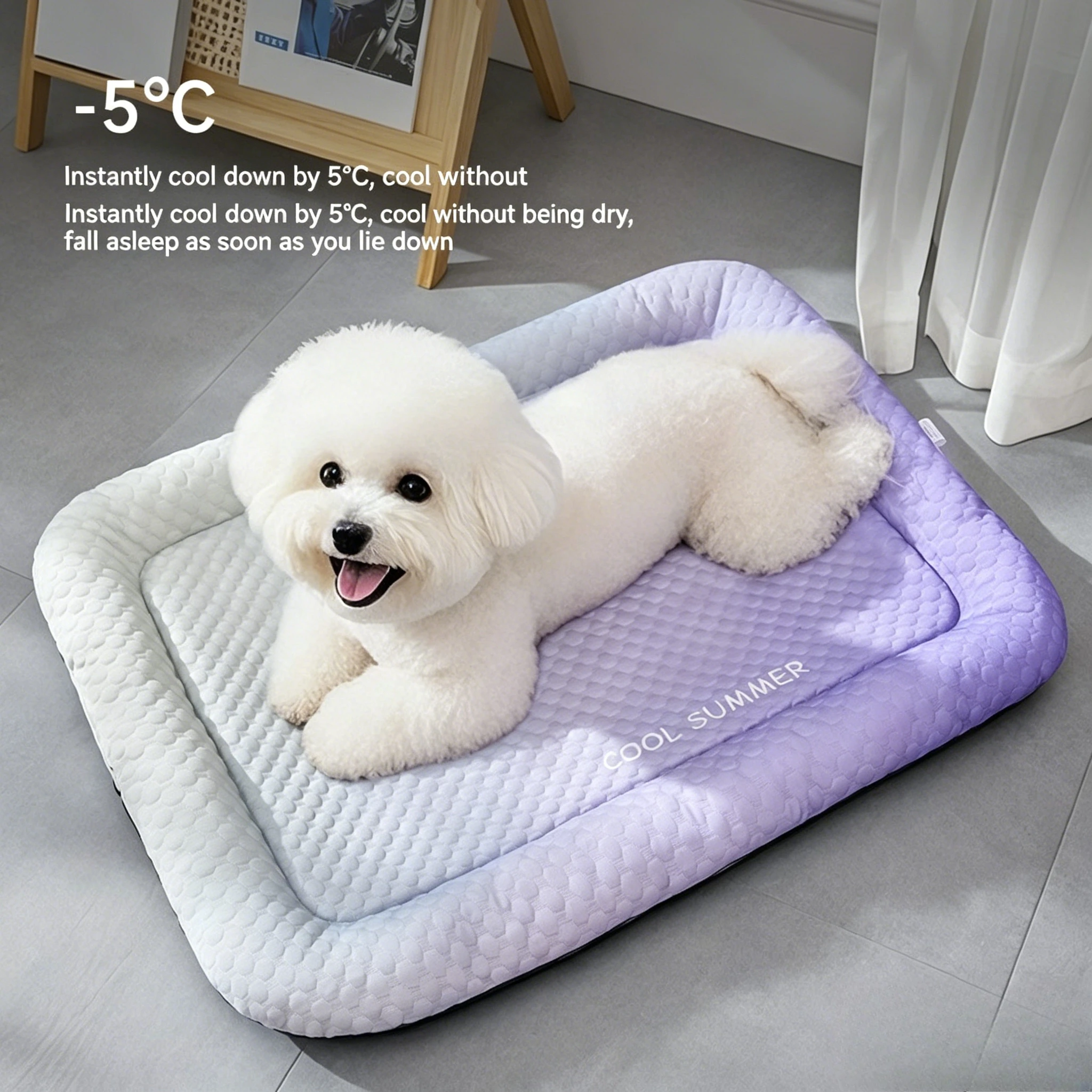 Pet Cooling Mat for Dog Cat Instant Cool Summer Bed Cushion, Breathable Ice Silk Pet Sleeping Pad 1005012402677766