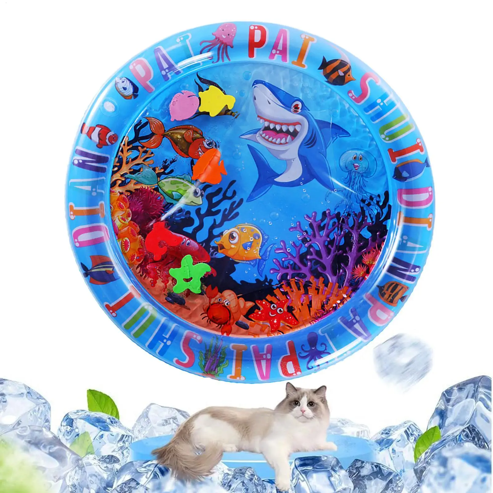 Sensory Water Pad for Cats Waterbed Dogs Pet Cooling Exercise Enrichment Activity Toy Home Travel 1005012403734696