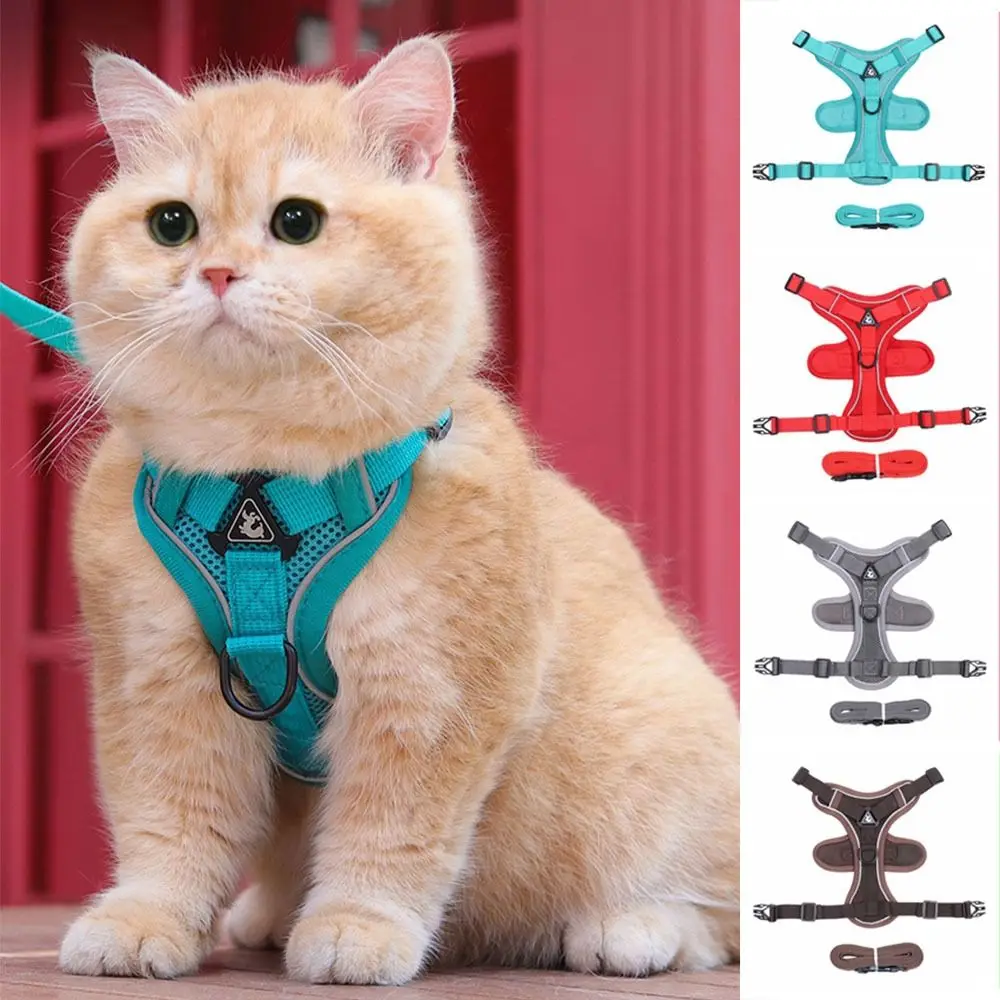 Reflective Trim Cat Harness Leash Vest Style Breathable Set Universal Anti-Shake 1005012403773940