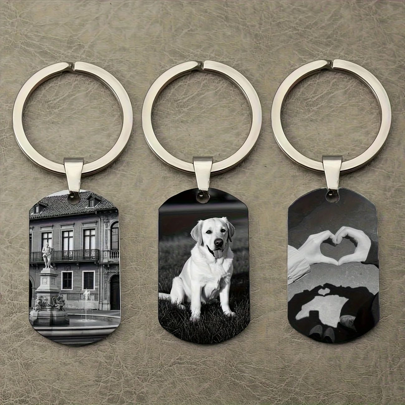 Custom Photo Text Engraved Dog Tag Keychain 1005012403860925