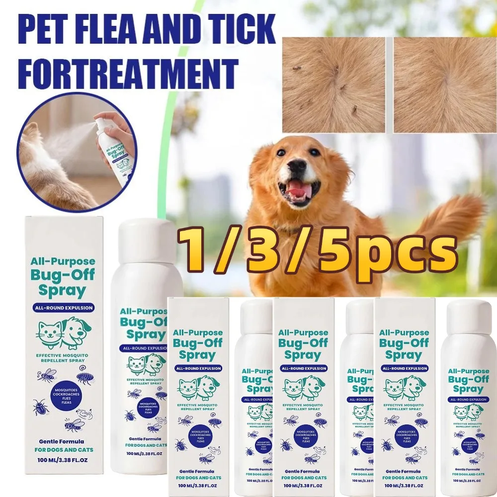 Effective Gentle Mosquito Fleas Repellent Spray All-Round Expulsion Dogs Cats Skin Fur Care (100ml) 1005012404106906