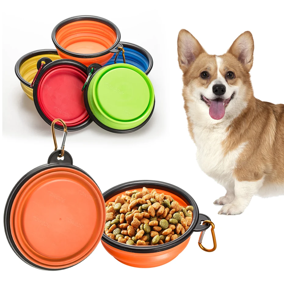 350ml Soft Silicone Pet Dog Bowl Folding Travel for Portable Collapsible Food Water Feeding (1PC) 1005012404432738
