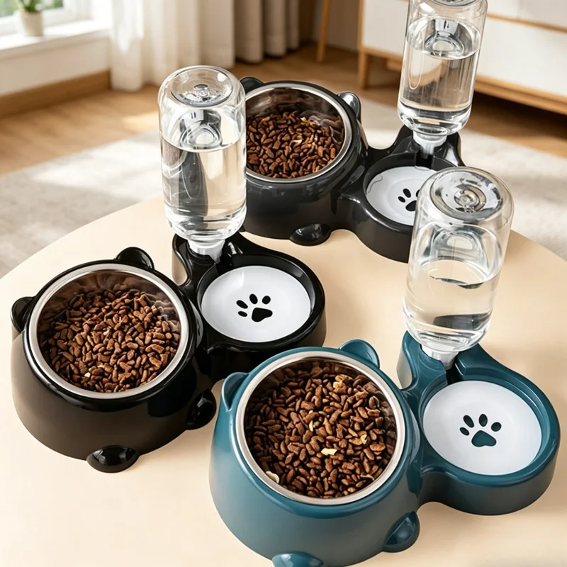 Automatic Pet Feeder & Water Dispenser, Integrated for Cats Dogs, No Battery/Power Needed 1005012404825121