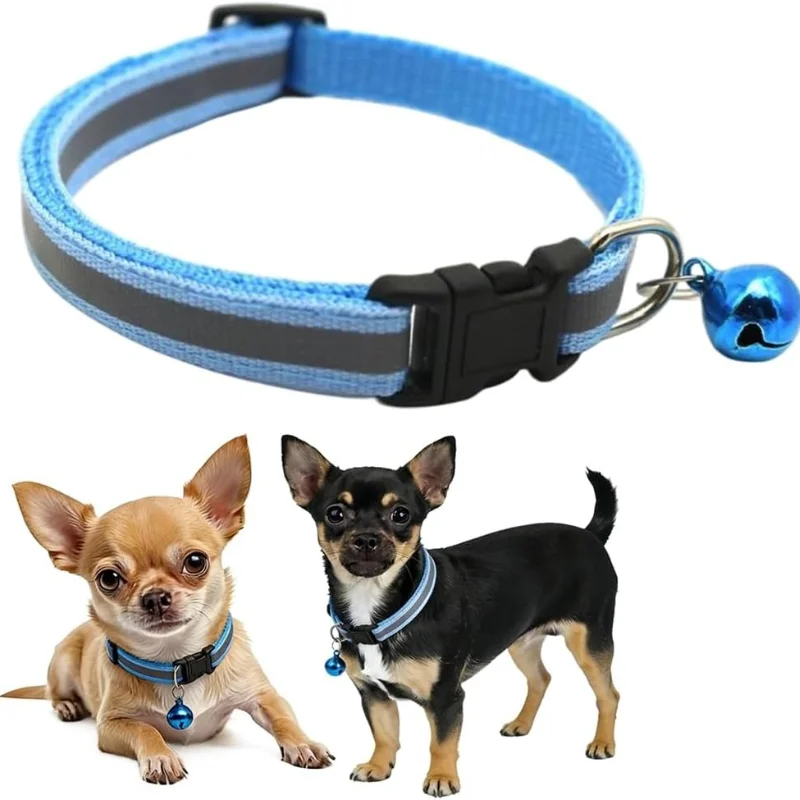 Cat Collar with Bell Reflective XS Dog Collar Soft Adjustable Buckle for XXS Xsmall Extra Small 1005012406363393