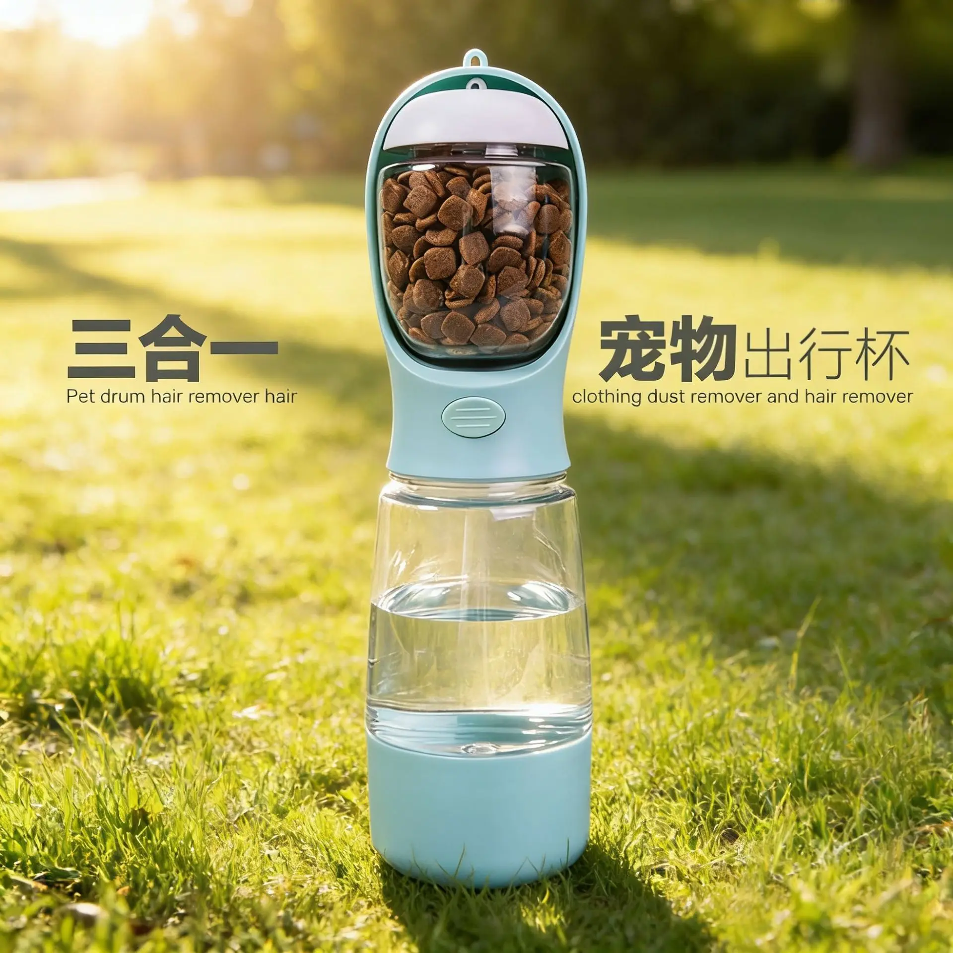 Pet Water Bottle Poop Bag Storage Food Box Leakproof Travel Cup Hand Rope BPA Free Dog Cat (3 in 1) 1005012406913163