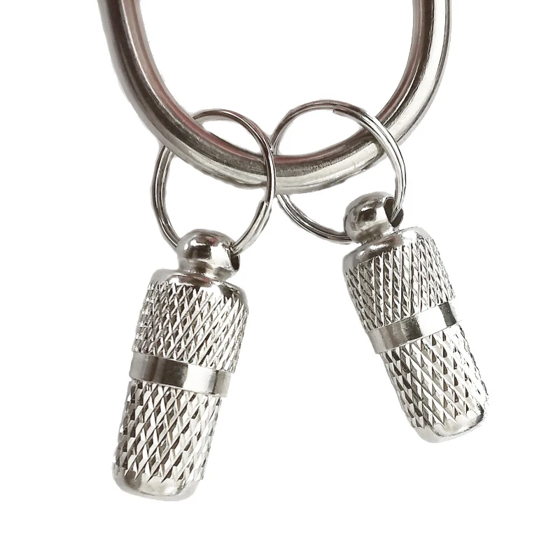 Stainless Steel Pet ID Tag Round Keychain, Engraved Dog Cat Name Plate with Ring 1005012407133806