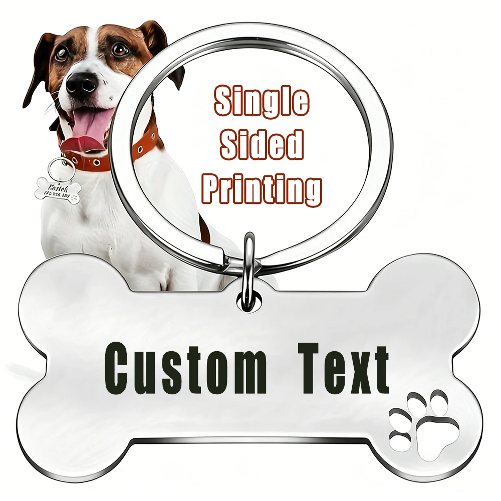 Creative Custom Text the Name of Personalized Dog Tags Single-Sided Printing Dog Collar with Name 1005012408750633