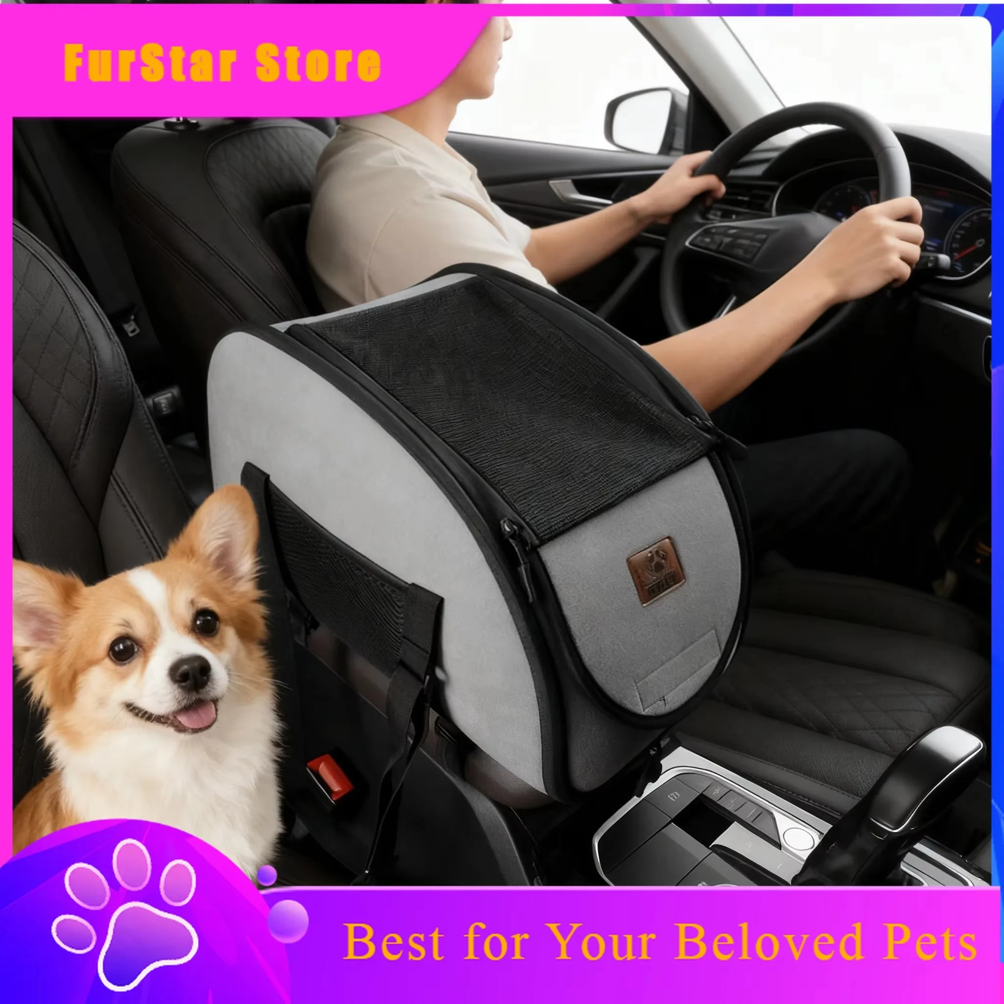 Furstarsafety Dog Car Seat for Small Medium Dogs Cat Dog Booster with Seat Belt Up 1005012410132139