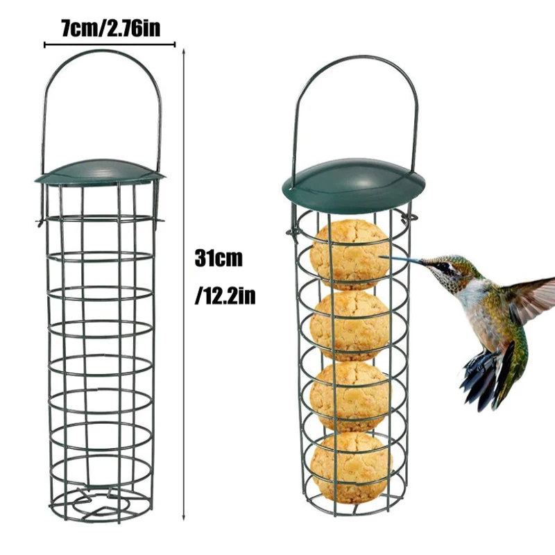 Hanging Bird Feeder Iron Outdoor Pet Bird Seeds Food Feeder Tree Garden Snacks Bucket Holder 1005012410966015