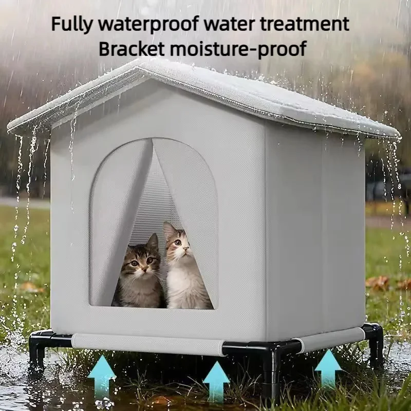 Outdoor Waterproof Dog House Winter Warm Pet Cave Sleeping Bed Foldable Washable Stray Cat Shelter 1005012413553807
