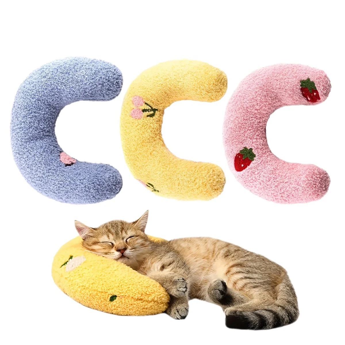 Fair Little Pillow for Cats Ultra Soft Fluffy Pet Calming Toy Half Donut Cuddler Joint Relief 1005012413900636