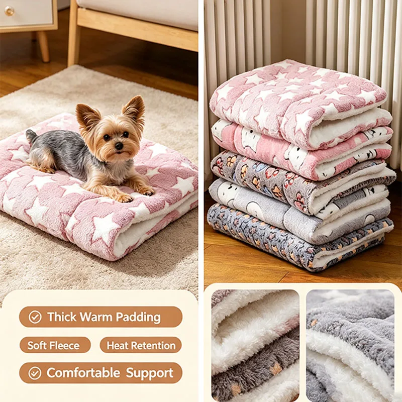 Cute Small Dog Mat Double-Sided Use All Seasons Warm Medium Cat Sofa Blanket Skin-Friendly Puppy 1005012413971336
