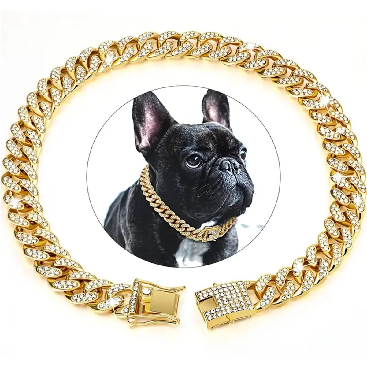 Dog Chain Collar Luxury Gold Pet Metal for Small Medium Large Dogs Cats Pet Jewelry 1005012414773226