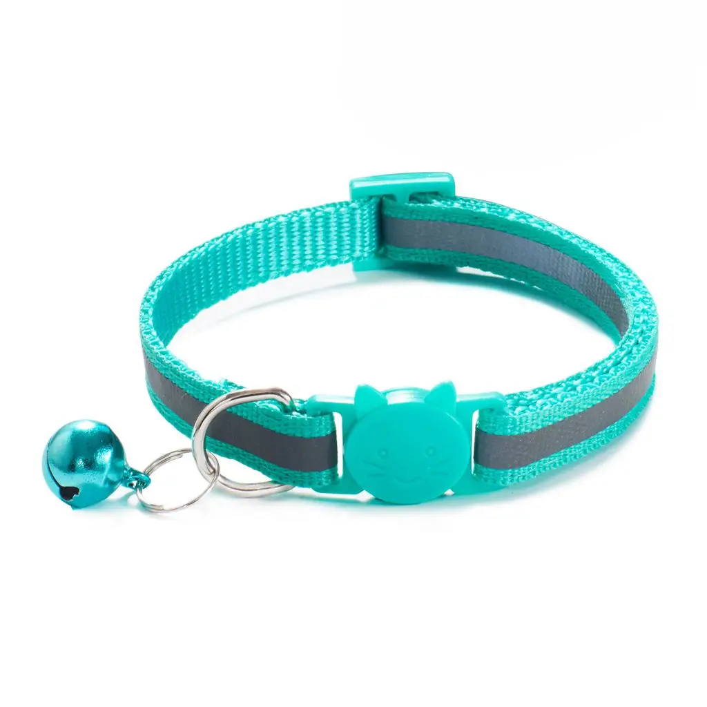 Cute Fashion with Bells Adjustable Size Cat Head Pattern Nylon Buckles Kitten Decor Neck Strap Pet 1005012415026377