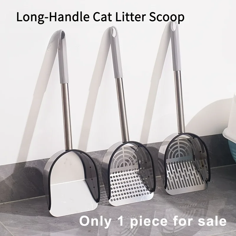 Cat Litter Scoop, Stainless Steel Thickened Long Handle Home, Shovel with Round and Strip Holes 1005012415208290