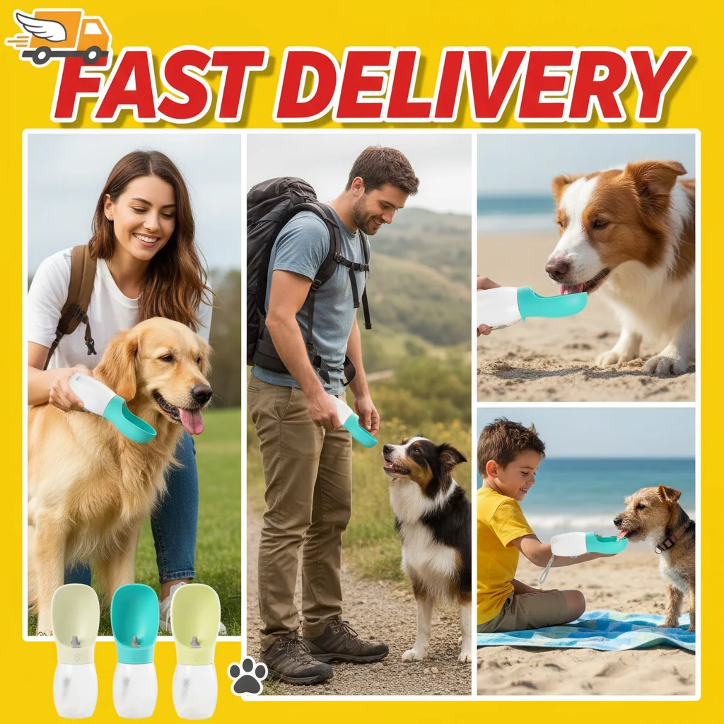 Pet Dog Water Bottle Puppy Drinking Bowls for Small Medium Dogs Cats Hiking Portable Cat (300ML) 1005012415401234