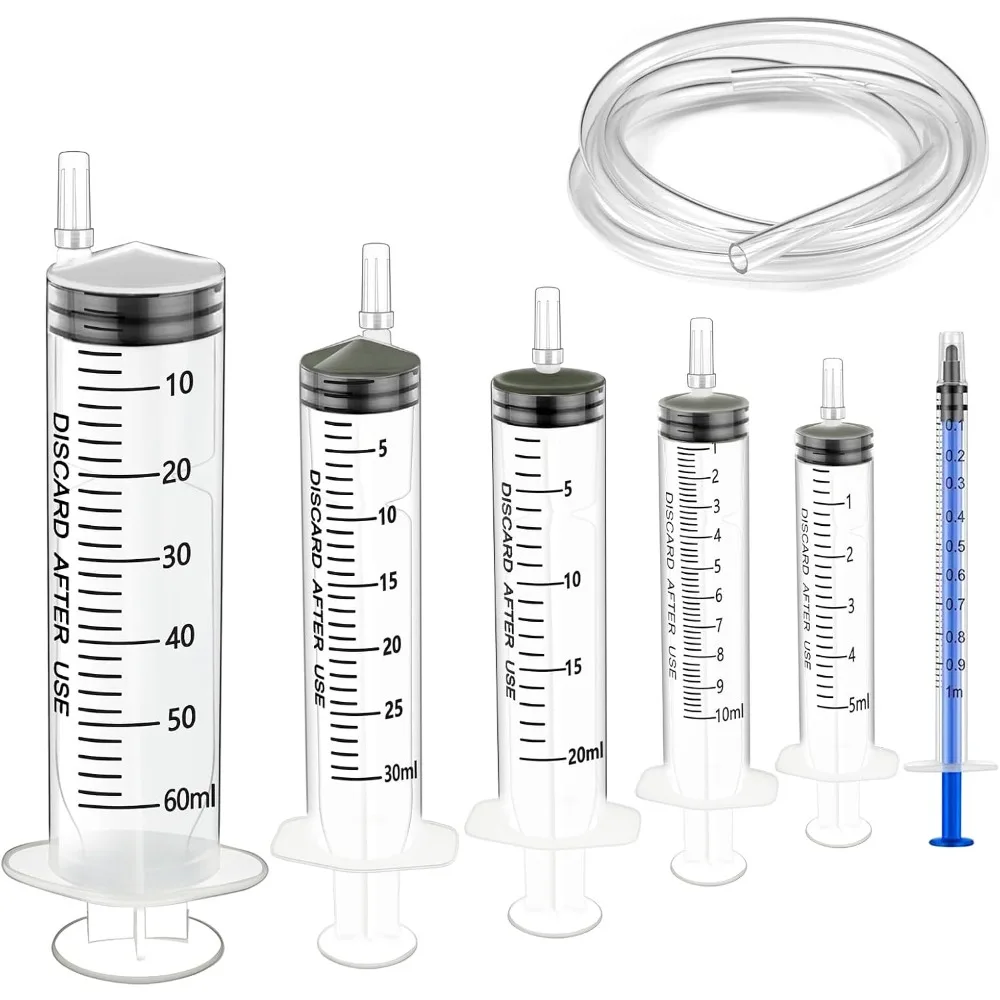 1/5/10/20/30/60ml Plastic Syringes for Liquid Measuring, Science Lab, Plant Watering, Pet Feeding 1005012415549854
