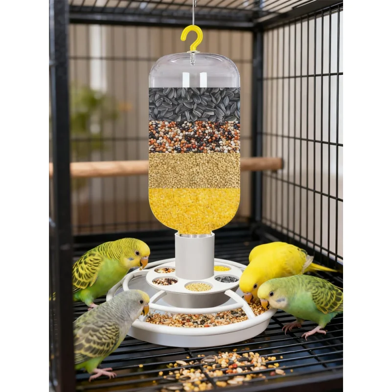 Automatic Bird Feeder with Anti-Scatter, Parrot Food Dispenser for Cage 1005012415769178