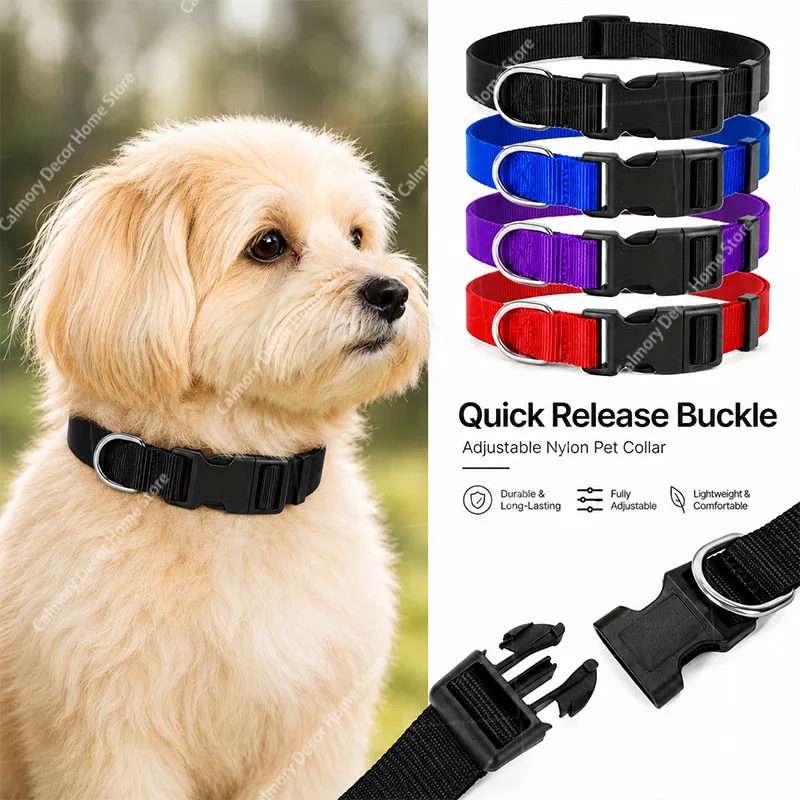 Adjustable Pet Dog Collar Nylon Dog Collars Classic for Puppy Small Medium and Large Dogs Soft 1005012416331096