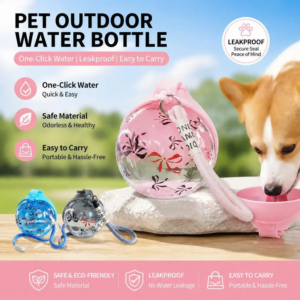 Portable Dog Water Bottle with Lanyard Hook Foldable Silicone Dog Bowl Leak-Proof Compact Travel 1005012416373698