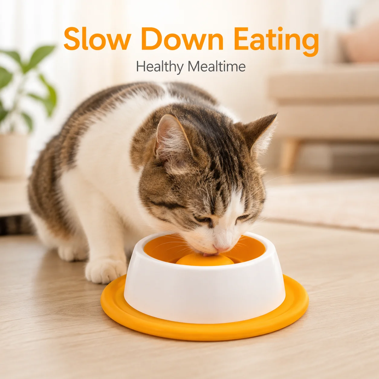 Cat Slow Feeder Bowl with Suction Base Interactive Pet Lick Bowl for Cats Kittens Slow Eating Dish 1005012417086828