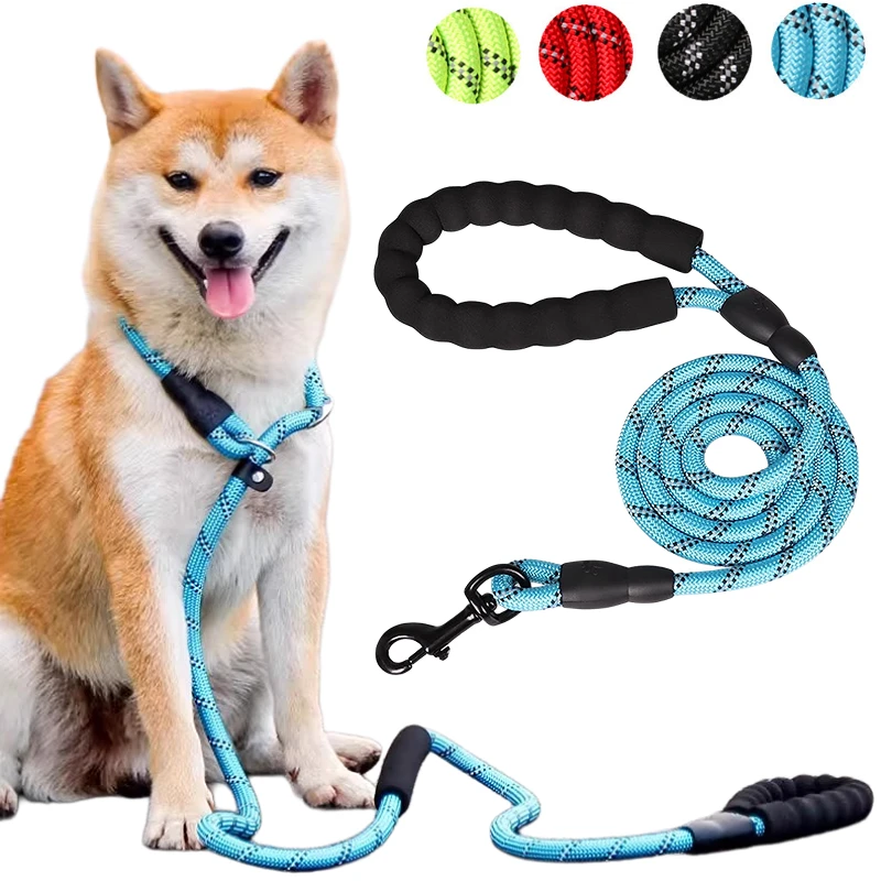 Pet Reflective Nylon Tow Rope Non Slip Foam Handle Pet Adjustable Towing Ropes Large Middle Small 1005012417557705