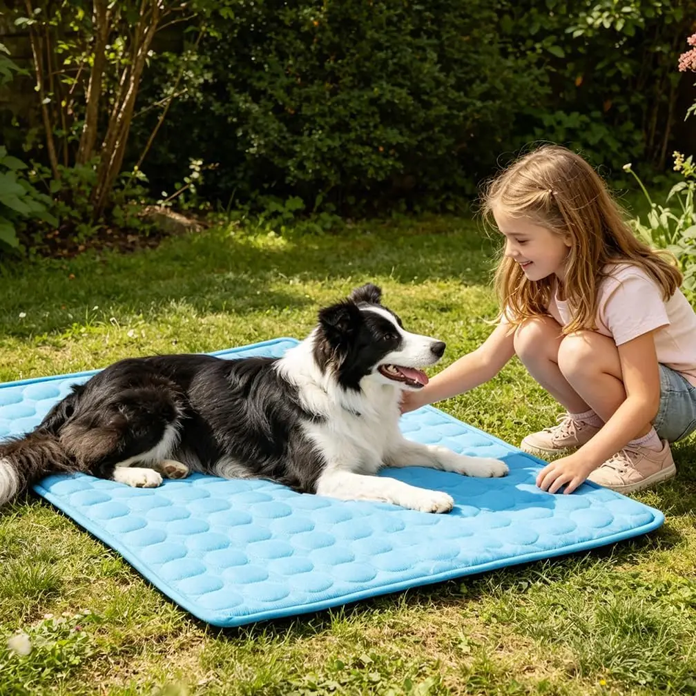 Summer Pet Cooling Mat Breathable Ice Pad for Dogs Cats Washable Non-Slip Cold Bed Blanket 1005012417709671