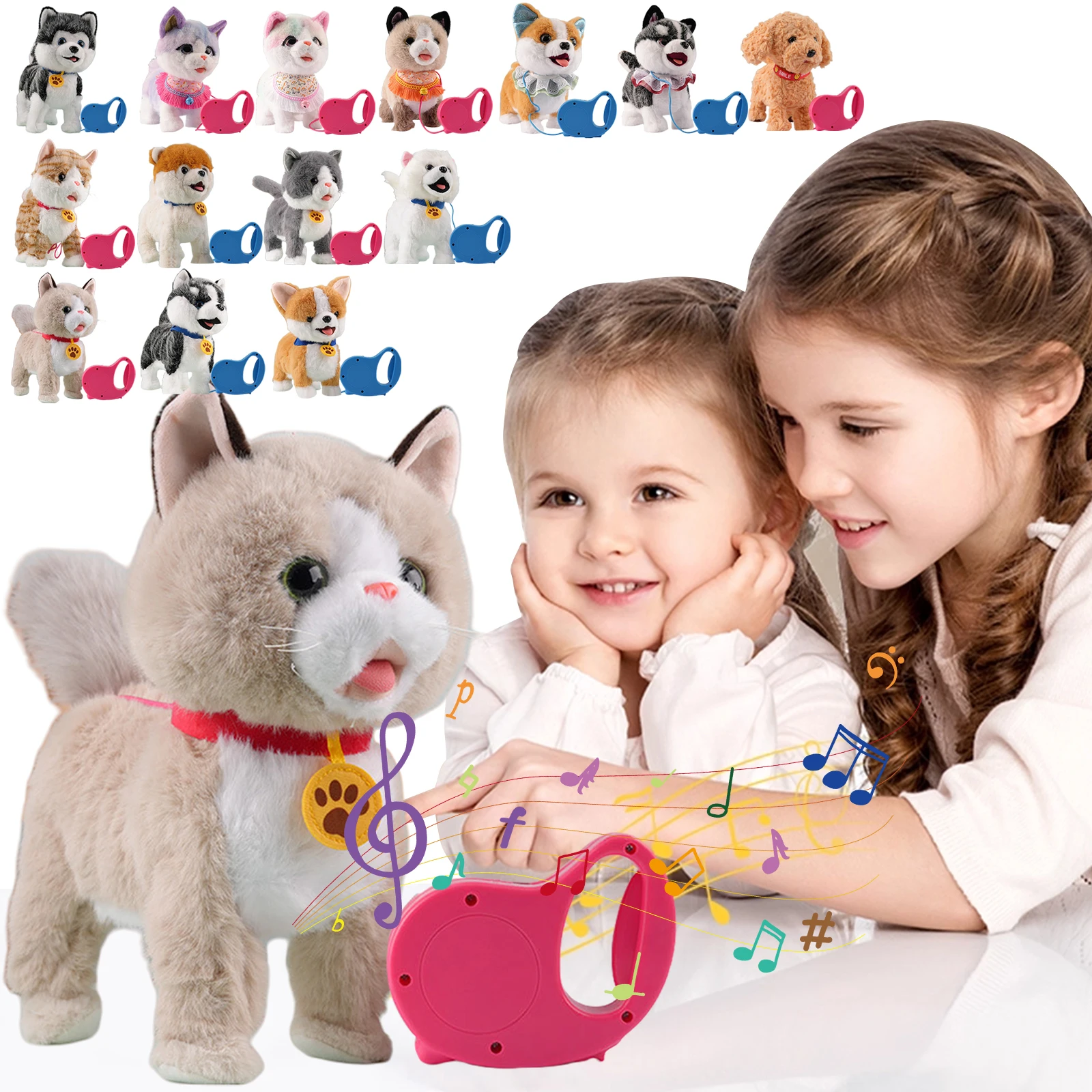 Realistic Robot Puppy Toy with Remote Control Leash Interactive Dog Stuffed Animal for Toddlers 1005012418351290