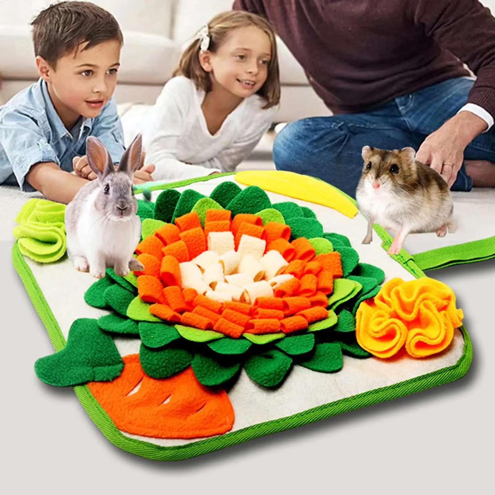 Rabbit Foraging Mat Small Animal Feeding Toy for Hedgehogs Guinea Pigs Chinchilla Snuffle 1005012418368867
