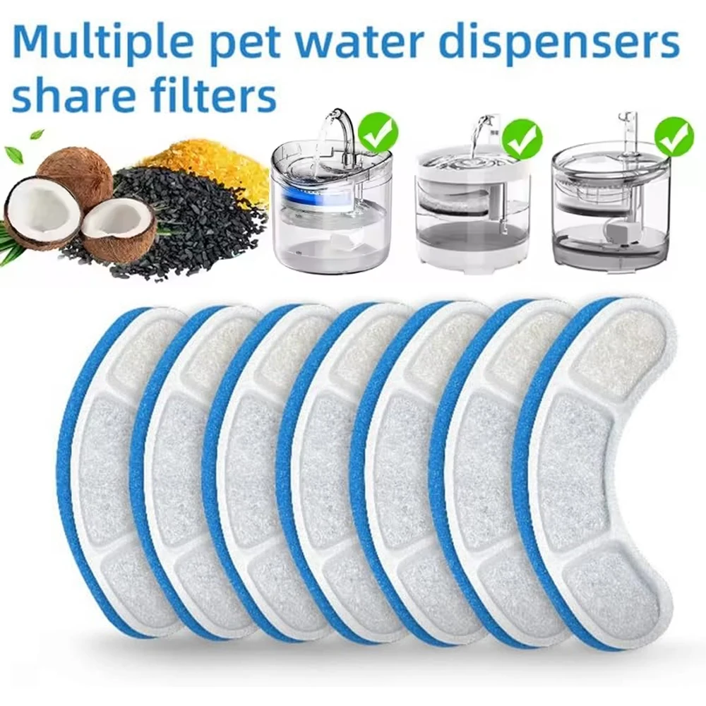 Cat Water Fountain Filters Activated Carbon Replacement Filters for 1.5L Transparent Water (6PCS) 1005012418709581