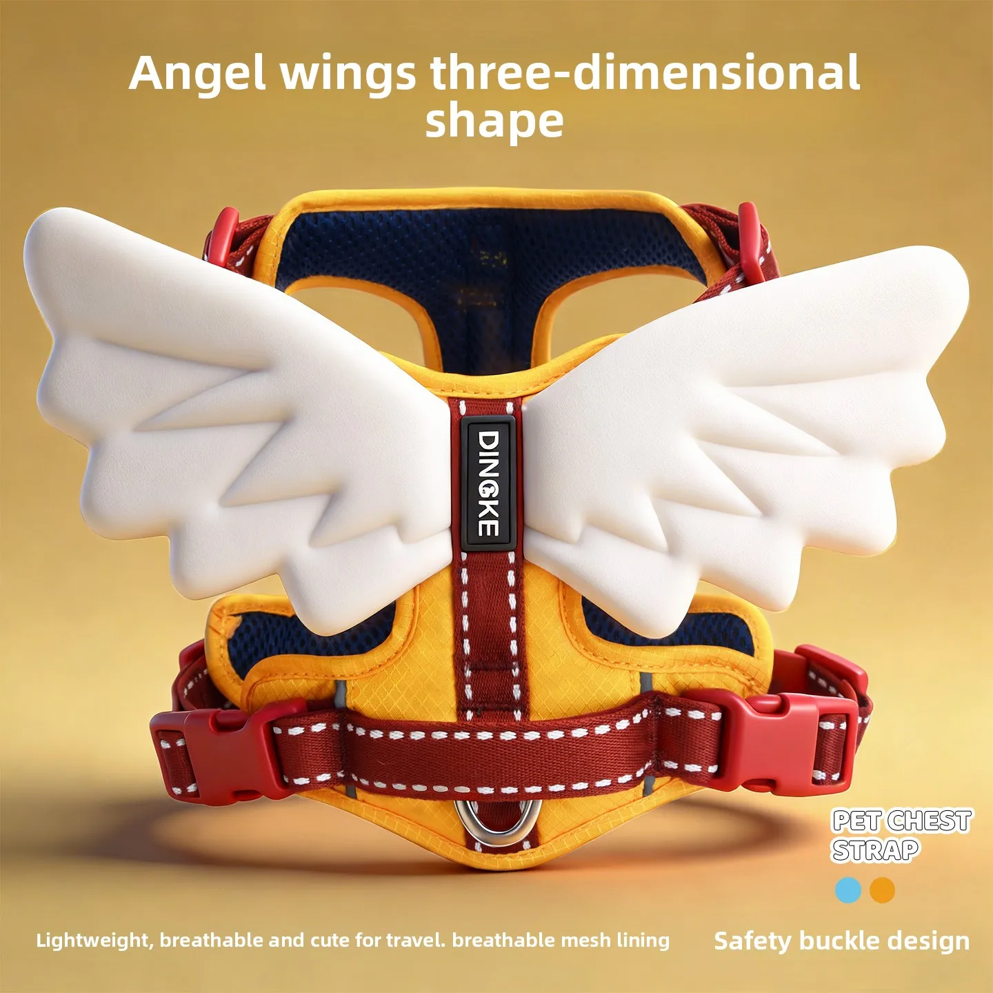 Anti-Pull Pet Harness, Escape-Proof Cat and Dog Harness with Three-Dimensional Wings 1005012419070130