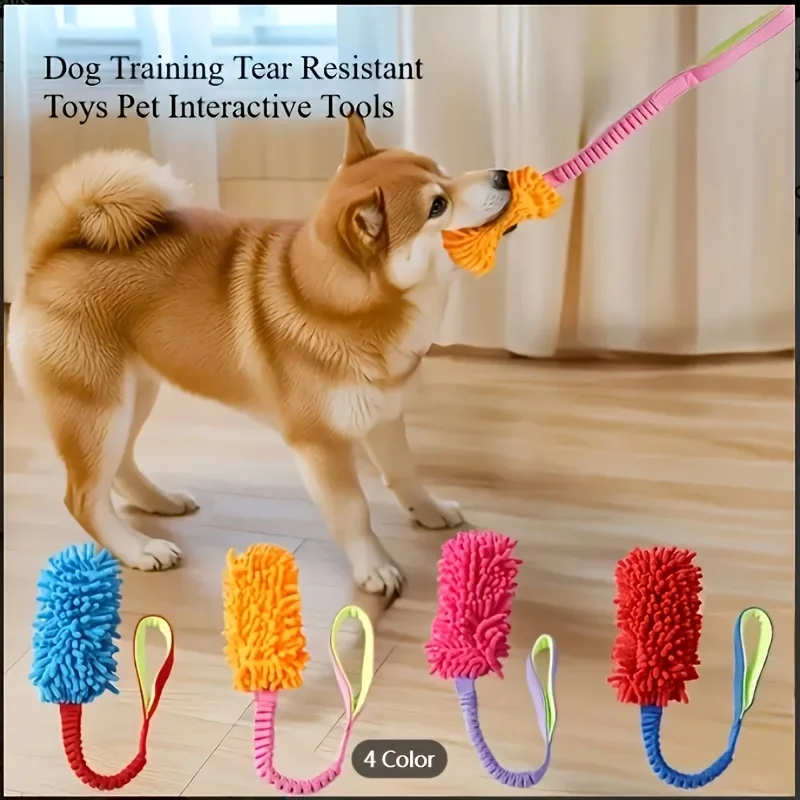 Dog Toys for Aggressive Chewers Soft Plush Pulling Rope Pet Toy with Durable Handle, Teeth Cleaning 1005012419279871