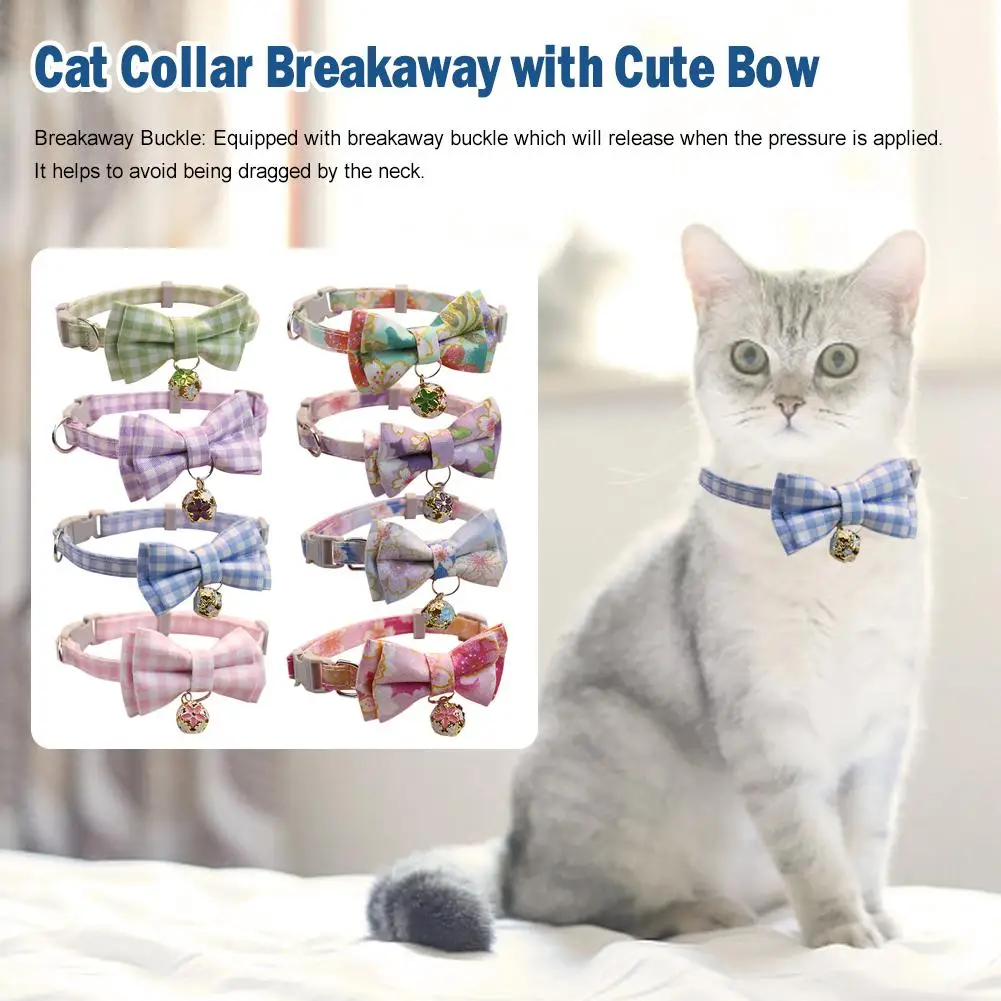 Adjustable Plaid Dog Collar Fabric Bow Tie Attachment Metal D-Ring Luxury Cats Neckwear Accessories 1005012421228817