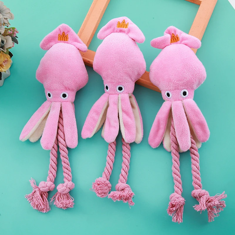 Squeaky Squid Toys for Dog Puppy Chew Toys Dog Teeth Cleaning Pet Toys Octopus Plush Toys BB Cute 1005012421792458