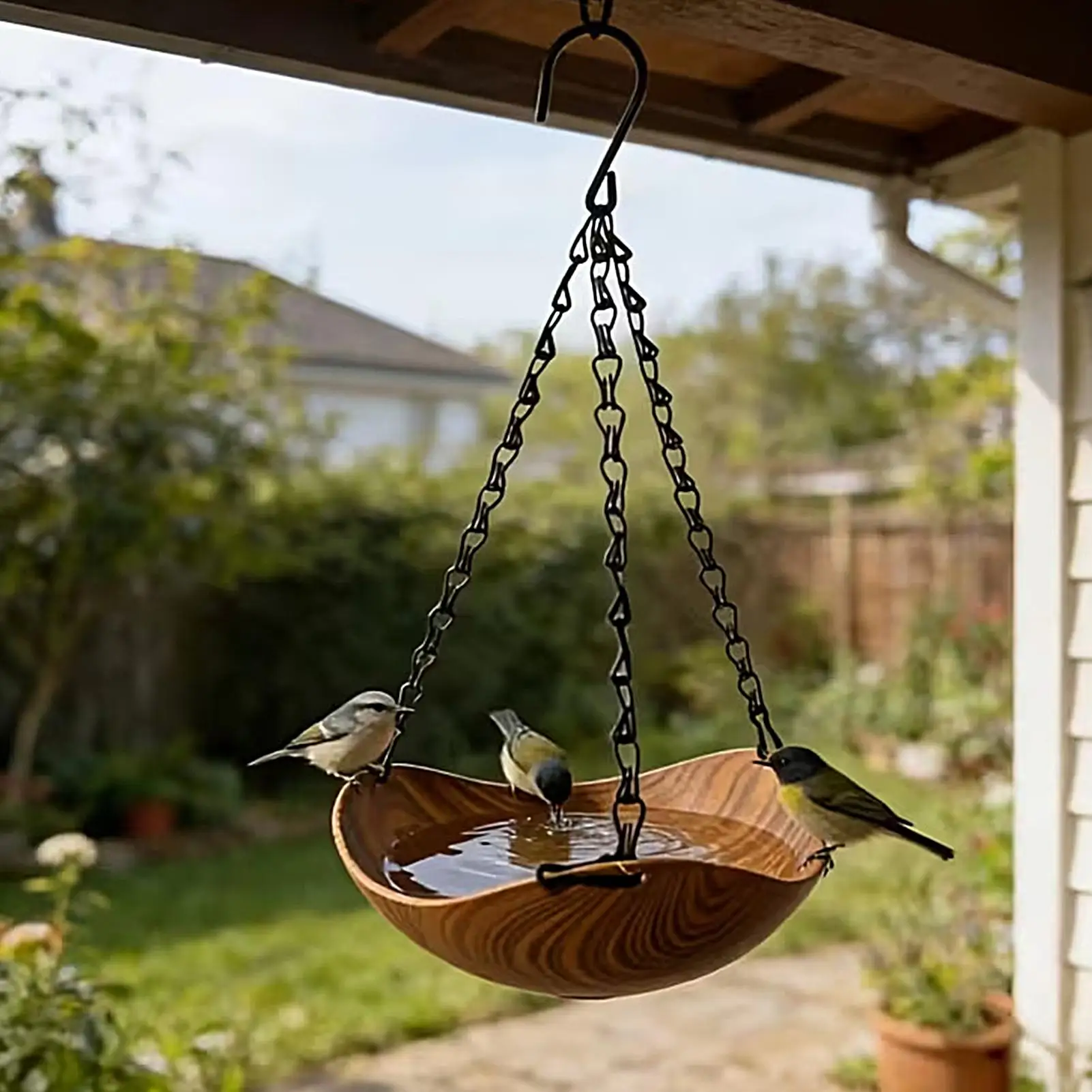 Bird Baths for Outdoors Wooden Bird Bath Feeder Water Bowl Wild Bird Feeders Tray for Park Deck 1005012421875825