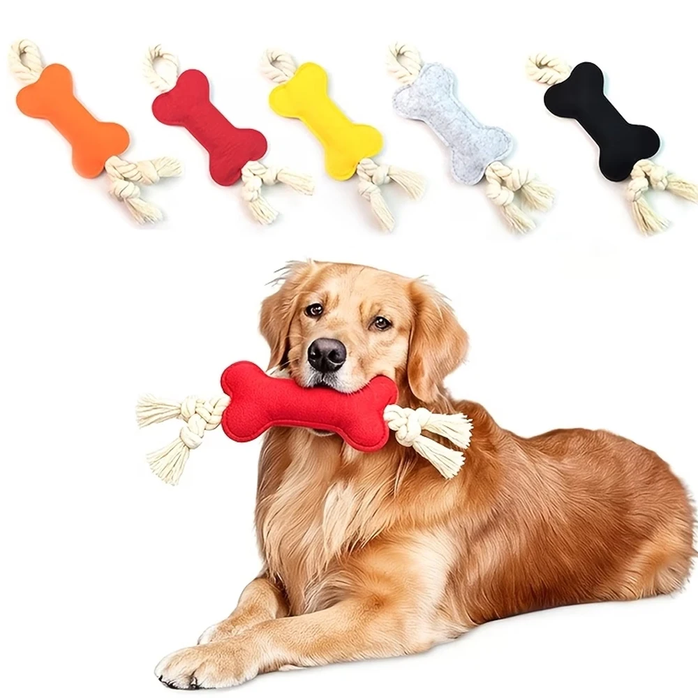 Dog Chew Rope Toy, Teeth-Grinding Pet Toy, Interactive Felt Dog Chew Toy, Various Colors 1005012421964725