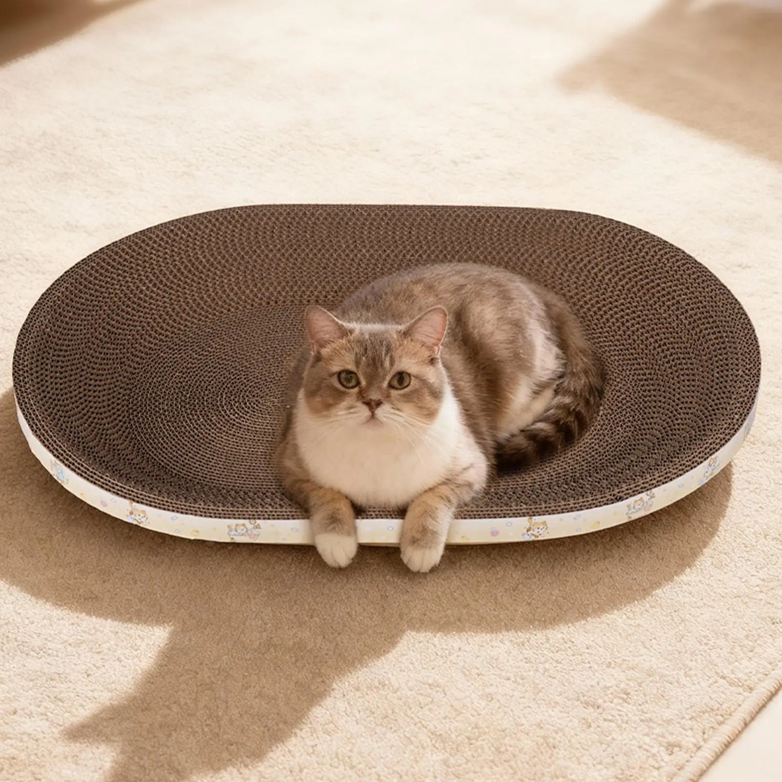Cardboard Cat Scratcher Funny Breathable Oval Bed Bed Pet Couch for Kitten Sleep 1005012423349615