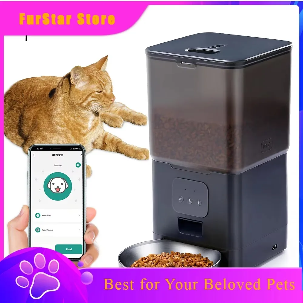 Furstar6l Cat Timing Feeder Tuya APP Smart Cat Feeder Pet Dog Food Automatic Dispenser Suitable 1005012423437877