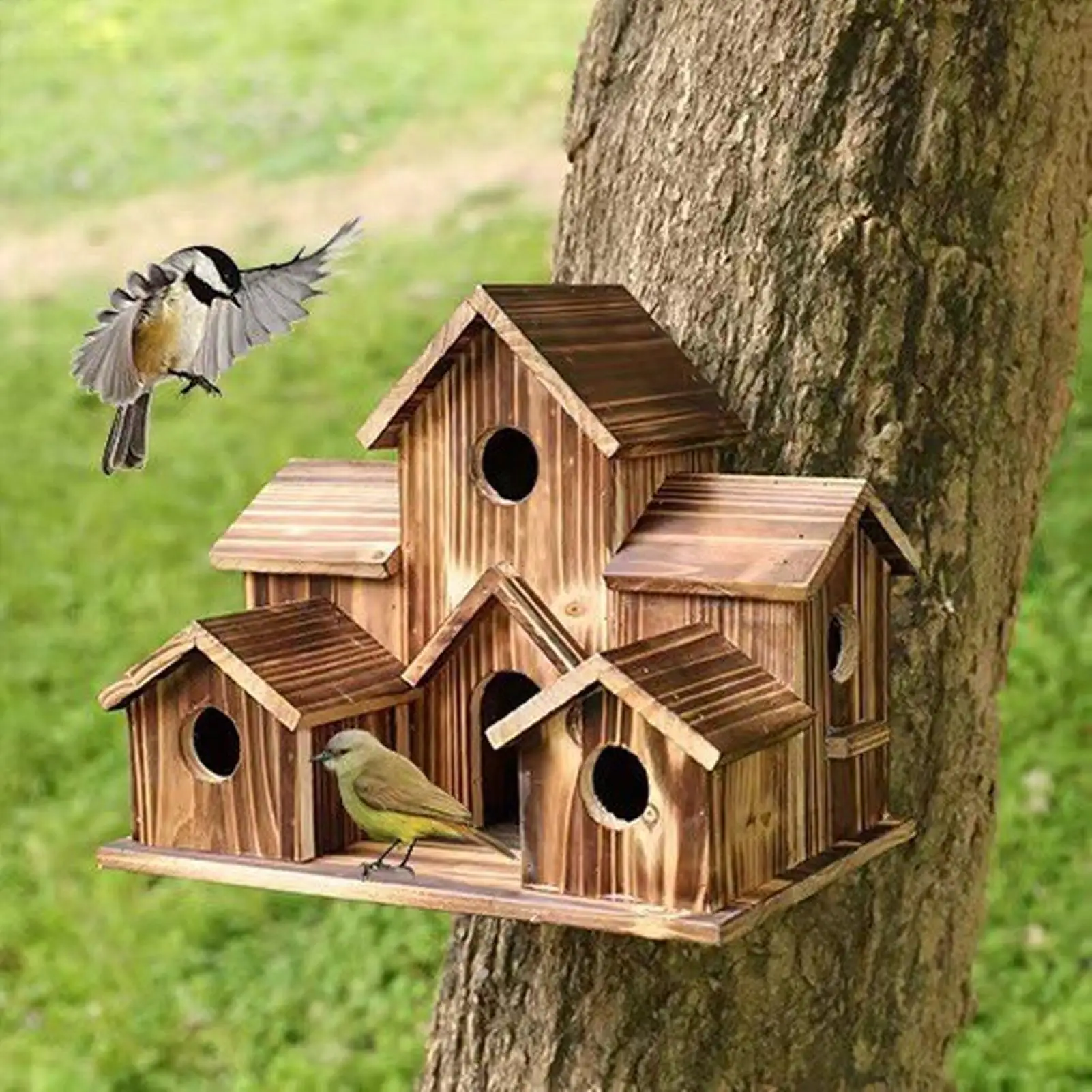 Bird Houses Room Large House for Garden Courtyard Backyard Decor Wood Cottage Finch Bluebird 1005012423751084