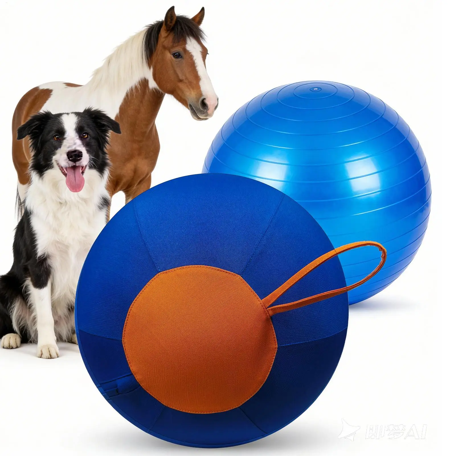 Inflatable Herding Ball for Dogs Calming Ball with Cover Handle Dog Toy Training (45cm) 1005012424127618