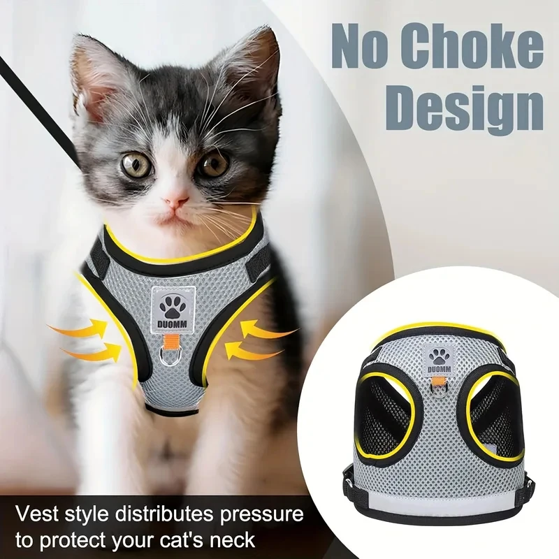 Reflective Dog Harness and Leash Set Double Layer Mesh Breathable Adjustable Pet Vest for Small 1005012424942594