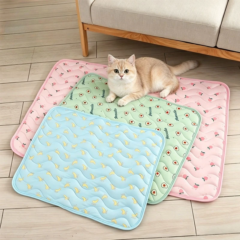 Summer Cooling Pet Mat 60CMx50CM Breathable Ice Silk Sleeping Pad for Dogs and Cats Indoor Rest (1PC) 1005012426247686