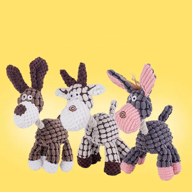 Hot Pet Cat Dog Sound Toy Cotton Rope Creative Donkey Plush Bite Training Interactive 1005012427734273
