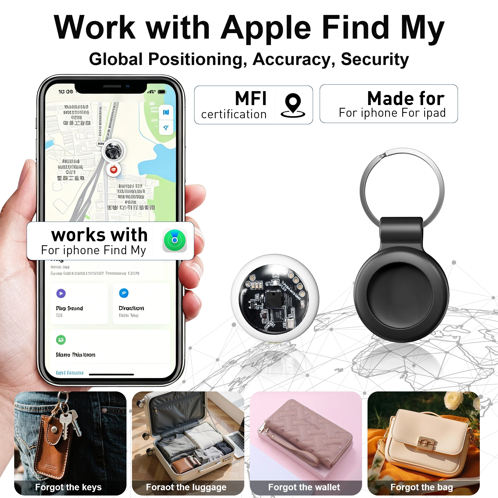 Smart Tag & In-Vehicle GPS Tracker for Ios — Suitable for Cats, Dogs 1005012427962803