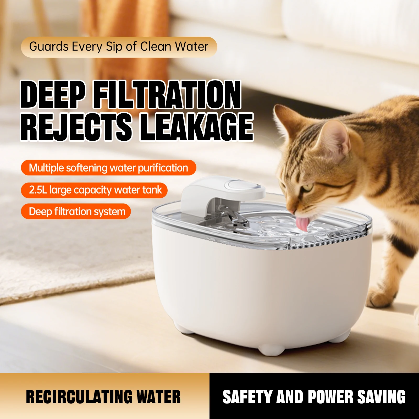 Ultra-Quiet Pet Water Fountain (2.5L) 1005012429087310