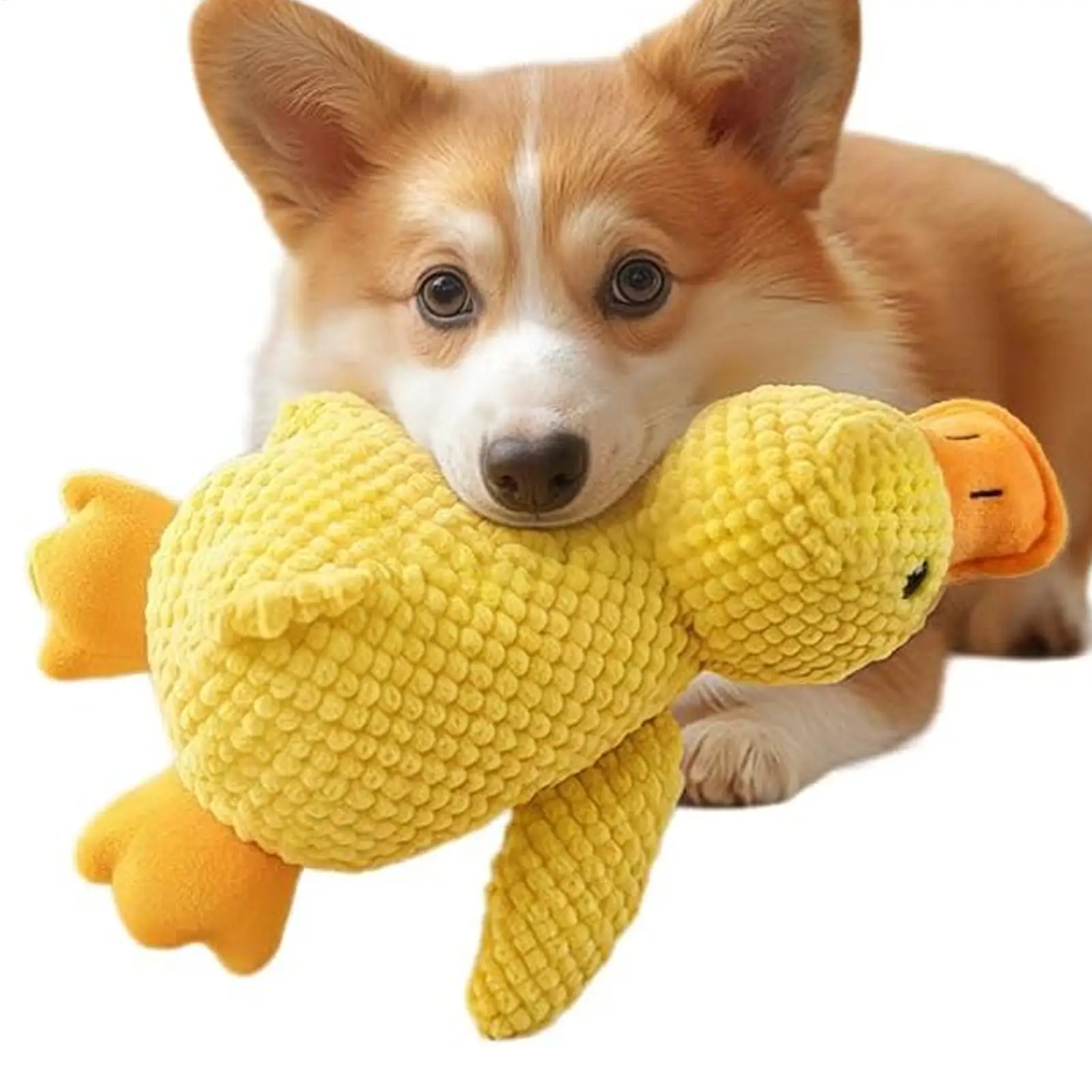 Duck Dog Toy Plush Chew Resistant Durable with Quacking Sound Teeth Grinding Relief Soft 1005012429311331