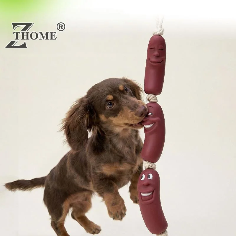 Funny Dog Sausage Shaped Chew Toy, Bite-Resistant and Not Easy to Break 1005012430524108